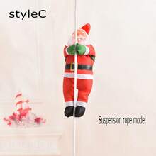 Christmas Decoration 25cm Single-Person Climbing Rope Santa Claus Hanging Ornament, Suitable For Party Decorations And As A Small Gift For Good Friends.