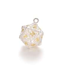 D20 金属空心盒 + 7 件金属骰子套装，便携式棋盘游戏骰子迷你套件，黑暗血迹风格骰子吊坠，圣诞节，万圣节， - 彩色 - 查看 8