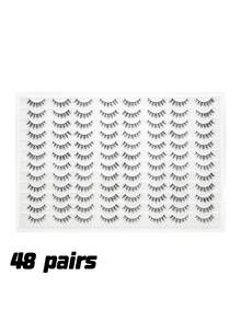 48 Pairs Of Ultra Large Capacity False Eyelashes, Naturally Slender, Soft, And Lightweight. False Eyelashes Are Naturally Reusable And Suitable For All Occasions. Comic Eyelashes Are Suitable For Wearing In All Occasions - Mi tự nhiên - Xem 3