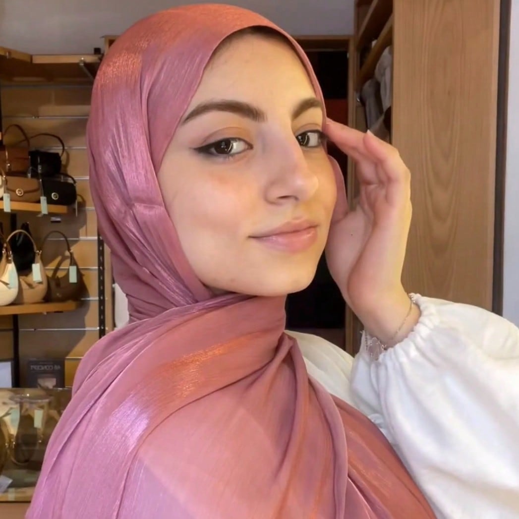 1pc Women’s Solid Color Silk-Like Soft Headscarf, Arabian Casual Long Scarf, Conservative Plain Head Wrap, Suitable For Daily Use For Dress