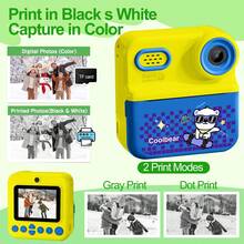 Kid Camera,Instant Print Camera With 2 Rolls Of Printer Paper, 1080P Digital Camera Toys For 3-12 Years With Christmas And Birthday Gifts For Girls And Boys 3 4 5 6 7 8 9 10 11 12 Years Old. Halloween, Christmas, Thanksgiving Day