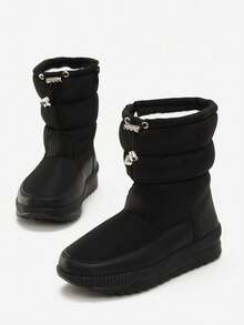 Cozy Winter Snow Boots For Women, Casual Travel - Black - View 4