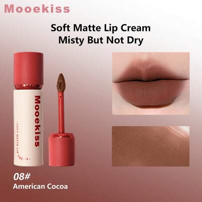 Mooekiss Son bóng lì Velvet Matte, dưỡng ẩm không gây khô môi (08)
