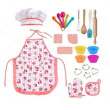 Juego de cocina para niños, Juego de delantal de cocina para niños, Juego de herramientas de horneado y accesorios para pasteles para niños que incluye batidor, rodillo (los patrones y colores pueden variar) Cocina para niños, Juguetes de cocina, Rodillo, Cocina para niños, Horneado para niños, Rodillo, Cocina - Multicolor - Ver 12
