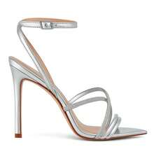 Royalz Metallic Mayla High Heel Sandal With Thin Strap And Silver Strap - 銀色 - 查看 1