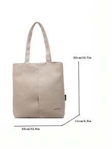 Bolso de lona minimalista casual, bolso de hombro de gran capacidad para mujeres, estudiantes universitarios, ir y venir