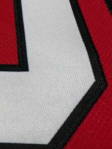 Atonmore 男式 00 红色冰球服刺绣缝制运动服休闲训练长袖套头衫