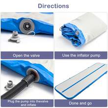 Shoze Air Floor Mat 10ft Tumbling Mat Inflatable Gymnastics Mat Thick With Pump For Youth/Adults - Blue with Pump - View 6