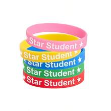 hoojojo 1/3/5/10 Peças Pulseiras de Silicone, Braceletes de Recompensa de Aluno Estrela, Elásticos de Borracha Motivacionais Elásticos, Acessórios de Recompensa de Aprendizagem Divertidos para Sala de Aula, Lembrancinhas Fofas de Festa, Decorações, Acessórios Diários, Decoração Criativa para Casa, Itens Essenciais para Voltar à Escola, Acessórios de Interação Significativa Pais-Filhos, Adequado para Famílias, Salas de Aula, Festas