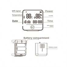 1 New Type Of Digital Indoor Home Temperature And Humidity Meter: A Digital Thermometer, Humidity Sensor And Measuring Instrument With A Wireless Tuya Smart WiFi LCD Display, As Well As A Weather Forecast And Meteorological Monitoring Instrument, Suitable For Homes, Offices And Gardens.