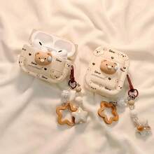 1 件 3D 卡通汗渍泰迪熊耳机保护套，兼容 1/2 和 3/4/Pro/Pro2，可作为送给朋友、家人、女朋友和男朋友的礼物。泰迪熊兼容 Apple 4/3 耳机保护套无线蓝牙保护套，具有柔软的 3D 泰迪熊造型和可爱的汗渍滴状细节。 - 彩色 - 查看 8