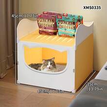 4-Season Enclosed Cat Bed, Ventilated Cool For Summer, Suitable For Upper & Lower Bunk, Cat Villa - Multicolor - View 2