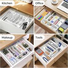 Extra Large Expandable Silverware Organizer,- Cutlery Flatware Organizer, Kitchen Utensil Drawer Organizer, Adjustable Silverware Holder For Spoons Forks Knives, - 白色 - 查看 8