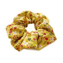 Korean Style Pearl Scrunchies - Fashion Floral Fabric Hair Ties Women - Korean Flower Accessoriesvalentine's Day RFC0 - 8-薑黃 - 查看 1