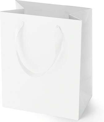 30pcs White Paper Bags With Handles, 8x5x10 Inch Small White Gift Bags Bulk For Shopping, Birthday, Wedding, Gift, Business Party