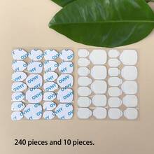 10pcs/Set 240 Pieces Premium OVHY Extra Large Nail Stickers, Double-Sided Waterproof & Breathable Adhesive, Smooth Surface, Oval Design, Plastic Self-Adhesive Nail Stickers, For False Nails - White - View 9