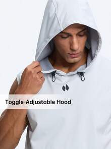 HOTSUIT Rompi Sauna Pria dengan Tudung, Hangat dan Bernapas, Cocok untuk Latihan dan Olahraga - Light Grey - View 7
