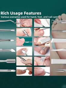 10-In-1 Pedicure Set, Stainless Steel Foot Care Kit, Suitable For Home And Salon Use, Includes Portable Storage Box, Travel Case, Storage Bag, Organizer Box, Christmas Gift - Silver - View 4