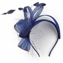 Fascinators Hats Women,Tea Party Fascinator Hair Clip With Feathers Wedding,Derby Hats Headbands - Ha9461-白色 - 查看 1