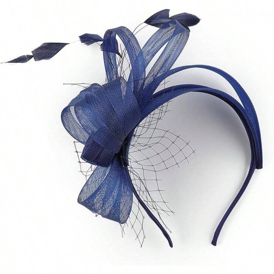 Fascinators Hats Women,Tea Party Fascinator Hair Clip With Feathers Wedding,Derby Hats Headbands - Ha9461-白色 - 查看 1