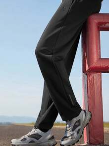 CAMEL CROWN Calças Casuais Masculinas, Calças de Malha com Punhos, Calças de Moletom, Calças Esportivas Outdoor, Calças com Forro de Fleece Resistente ao Frio - Phantom Black - Visão 1