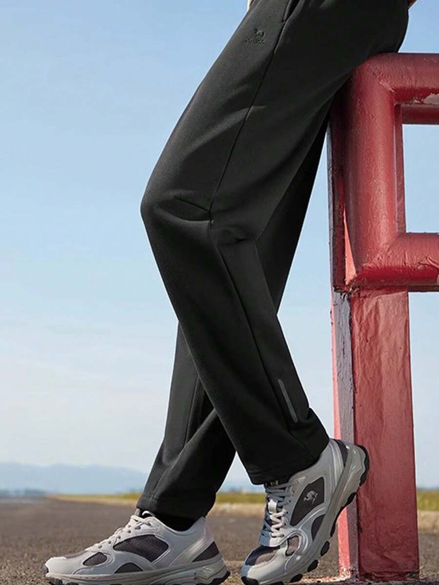 CAMEL CROWN Calças Casuais Masculinas, Calças de Malha com Punhos, Calças de Moletom, Calças Esportivas Outdoor, Calças com Forro de Fleece Resistente ao Frio - Phantom Black - Visão 1