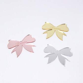 10/30/50/100/200pcs Personalized Table Name Card, Acrylic Wedding Table Confetti Keepsake, Bow Baby Name Tags,Gift Tags,Birthday Favors