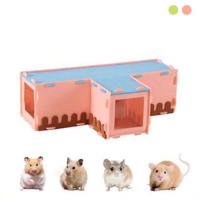 ITANDME Túnel de Brinquedo para Hamster, Casa Esconderijo em Feltro em Formato de T para Hamster, Brinquedo Esconderijo Interativo para Rato, Brinquedos de Exploração de Túneis e Esconderijos, Brinquedos de Enriquecimento para Hamster, Rato, Gerbil, Camundongo, Lemingue