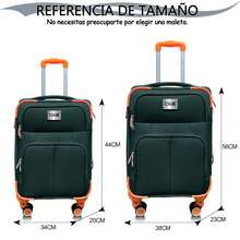 Set Of 2 Travel Suitcases, 20 And 18 Inches, With Rigid Wheels And A Lock. - 墨綠色 - 查看 2