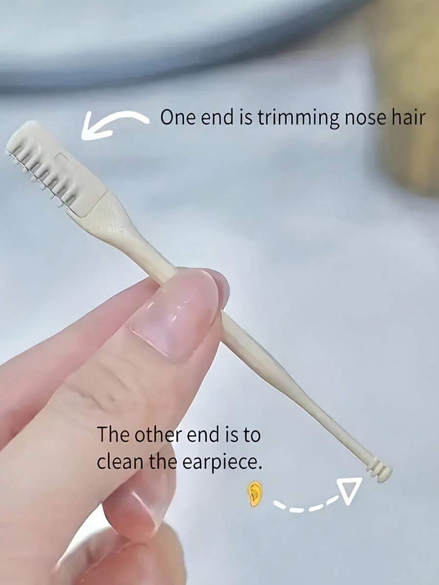 10件套便携式360°旋转双头温和无痛鼻毛修剪器套装，男女通用，精准修容/面部毛发去除工具