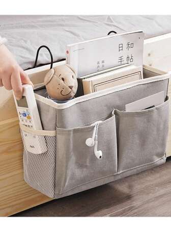 Multi-Functional Bedside Storage Hanging Bag, Baby Bottle Diaper Toy Storage, Bedside Storage Pouch, Canvas Storage Basket, Fabric Storage Hanging Bag