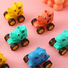 10/2/1pc Mini Dinosaur Pull Back Car, Cartoon Design, Vibrant Colors, Great As Birthday Gift, Party Favor, Filler For Gift Bags (Random Color)