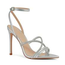 Royalz Metallic Mayla High Heel Sandal With Thin Strap And Silver Strap - 銀色 - 查看 3