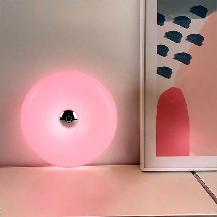 1 Peça Lâmpada de Atmosfera de Rosquinha - Alimentada por USB/Recarregável Tipo-C, Luz Decorativa LED Cuidadosa com os Olhos, Interruptor de Controle Tátil Lâmpada de Parede/Lâmpada de Mesa de Uso Duplo, Luz Decorativa Dimmerável de 3 Cores - Adequada para Corredor, Quarto, Sala de Estar, Decoração de Sala de Estudo - Multicolorido - Visão 15