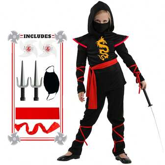 Girls Samurai Costume Halloween Japanese Warrior Costumes Set For Kids Girl Warrior Role Playing Dressing Suit