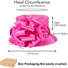 2025 Bucket Hats Women Ladies Girls, Organza Derby Fascinator Hat Tea Party Bridal Church, Hats - 4455 màu hồng - Xem 9
