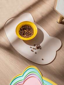 1pc Silicone Pet Food Mat, Dog Cat Bowl Pad, Non-Slip, Waterproof, Raised Edge To Prevent Spills, Easy To Clean In Dishwasher - Multicolor - View 8