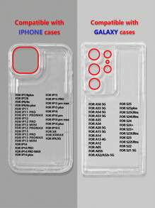 Christmas Gingerbread Man Red Heart Print Phone Protective Case, Snowman Snowflake Santa Claus Candy Cane Graphic Print Transparent Phone Case, Airbag Cushion Full Coverage Shock-Proof Anti-Fall TPU Soft Case, Compatible With IPhone & Galaxy Phones