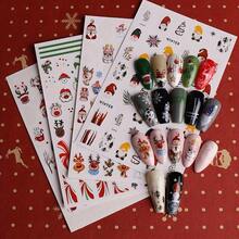 Christmas Nail Art Stickers, Santa Claus, Reindeer, Snowman, Tree Designs, Self-Adhesive Cartoon Nail Decals, Matte Effect, Glitter Decorations, Paper Material, Pre-Glued, Single Use, Asymmetrical Shapes, Suitable For DIY And Nail Salons, Plastic Surface, Fragrance-Free Snowflake Theme - Multiple Specifications - View 9