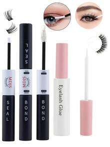 2pcs Clear False Eyelash Glue & Sealant - Waterproof, Long-Lasting, Strong Hold, Gentle & Hypoallergenic Lash Adhesive For Strip And Cluster Lashes, Ideal For Sensitive Eyes And DIY Home Use(6ml) - trắng - Xem 11