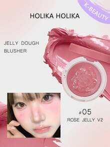 HOLIKA HOLIKA Jelly Dough Blush #05 Rose Jelly, Smooth Texture, Highly Pigmented, Lightweight And Blendable, Korean Cream Blush, 4.2g | Korean Makeup - #05 ROSE JELLY - 查看 3