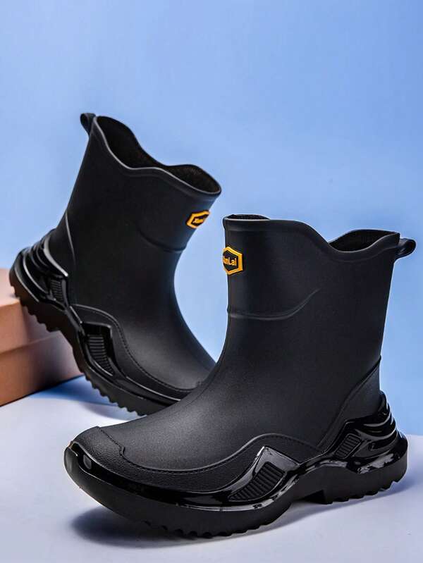 Fesd Ts Deutsche Stil Herren Kurze Regenstiefel, rutschfeste Gummistiefel für Küchenarbeit, Outdoor-Aktivitäten wie Autowaschen, Camping, Angeln, wasserdichte Sportliche Outdoor Strand TPR (Thermoplastisches Gummi) Haushalts Regenschuhe, Arbeitsschuhe, geeignet für alle Jahreszeiten