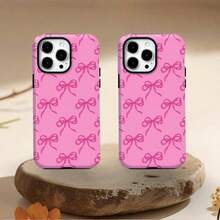 Pink Bow Pattern Film Phone Case Frosted For IPhone 17 Air/16/15/14/13/12 Pro Max 14 15 16 17 Plus 11 Thickened Double-Layer 2-In-1 Drop-Proof Protective Case. Glossy For Samsung S21 S22 S23 S24 S25 PLUS/ULTRA/FE/EDGE A71 A56 A55 A54 A53 A52 A36 A34 A06 A13 A14 A15 A16 A23 A25 A26 Anti-Yellowing And Bright Colors - 黑色 - 查看 2