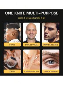 Men & Women Home And Salon Use Straight Razor Set, Includes Folding Straight Razor And Ultra-Thin Sharp Stainless Steel Double-Edged Blades