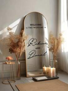 1 Stück individuell gestalteter Spiegel Aufkleber/Dekor, Hochzeits-/Geschenk für Treffen, Geburtstag/Jahrestag, DIY Geschenk, handgemacht, handgeschrieben, Hochzeits-Aufkleber