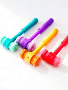 1 pieza de juguete de martillo, 4 colores, puede adherirse a tarjetas, juego cognitivo, martillo con ventosa, juguete de percusión, juguete con ventosa, adecuado para el aula, juegos de fiesta, material didáctico