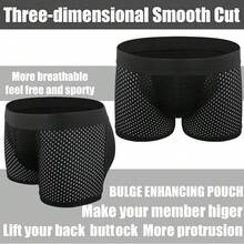Ultra Breathable Padded Underwear For Mens Butt Lifter Boxer Briefs Shorts Hip Enhancer Pants Booty Boyshorts Push Up Buttock Body Shaper Shapewear Underpants Knickers Panties - màu đen - Xem 6