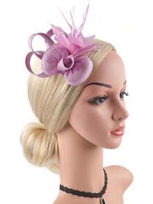 Fascinators Hats Women,Tea Party Fascinator Hair Clip With Feathers Wedding,Derby Hats Headbands - Ha9461- Hồng - Xem 10