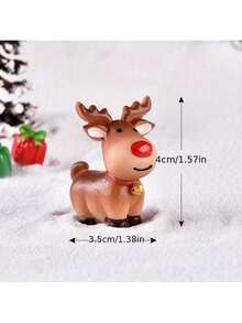 Miniature Elk Figurines - Resin Christmas Reindeer Statues For Succulent & Bonsai Decor, Outdoor Garden Micro Landscape Accessories Home Decor Christmas Decorations Room Decor - Multicolor - View 3