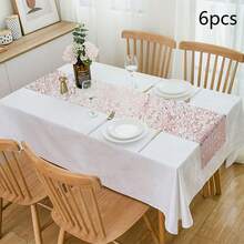 1/6 Rose Gold Table Runner 11*108 Inches, Party Supplies, Tablecloth Decor For Wedding, Bridal Shower, Banquet, Birthday Party, Dessert Table, Buffet, Anniversary, DIY - Multicolor - View 15